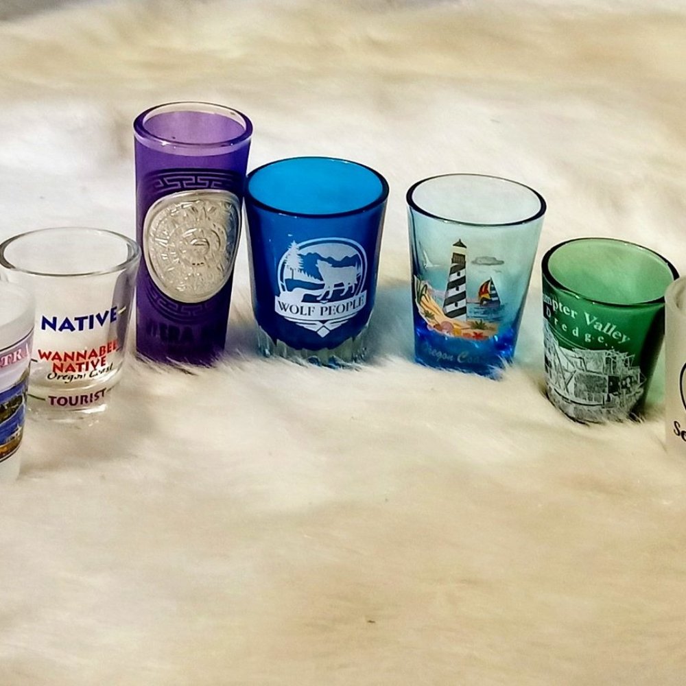 Assorted Seven Glass Shot Glasses